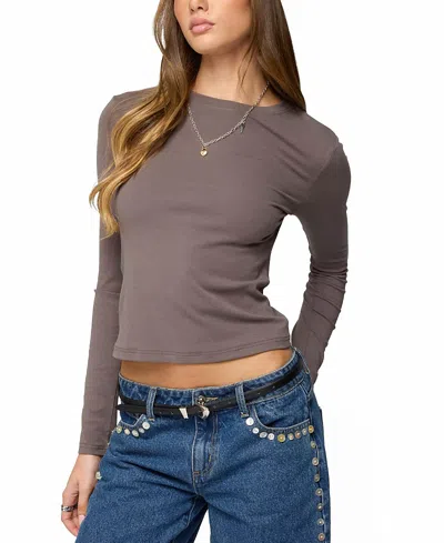 Edikted Kiyan Long Sleeve T-shirt In Animal Print