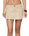 Edikted Klay Linen Look Pleated Mini Skirt In Neutral