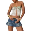 Edikted Kloe Backless Crochet Split Front Top In Green