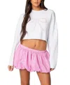Edikted Bow Crop Sweater In White