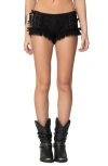 Edikted Knox Ruffle Micro Shorts In Black