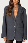 Edikted Kourtney Oversize Blazer In Gray