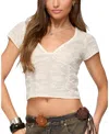 Edikted Krystal Twist Front Crop Mesh Top In White