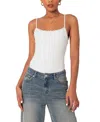 Edikted Krysten Lacey Pointelle Bodysuit Top In White