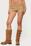 Edikted Kyler Corduroy Micro Shorts In Tan, Women's At Urban Outfitters In Neutral