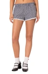 Edikted Kyra Gingham Shorts In Black-and-white