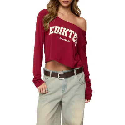 Edikted La Babe Off The Shoulder Crop Graphic T-shirt In Animal Print