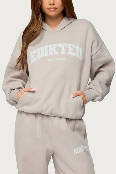Edikted La Hoodie In Beige, Women's At Urban Outfitters In Gray