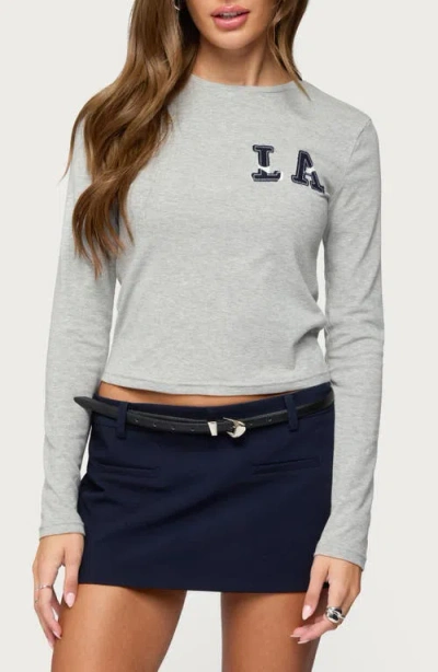 Edikted La Long Sleeve T-shirt In Gray