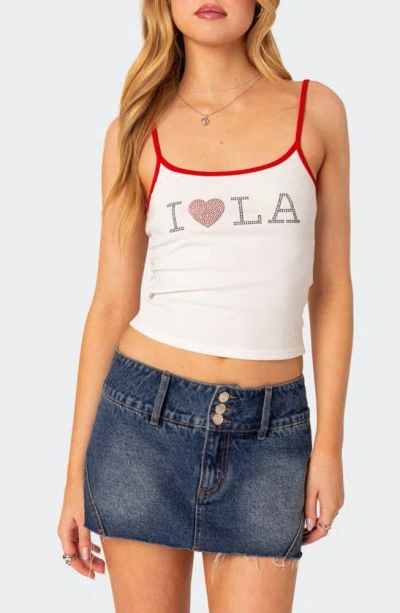 Edikted La Lover Rhinestone Camisole In White