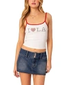 EDIKTED LA LOVER RHINESTONE TANK TOP