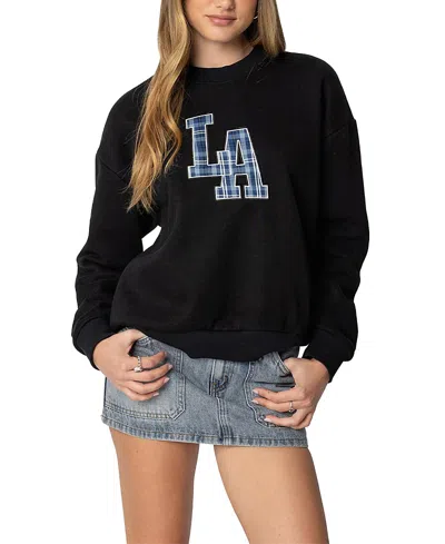 Edikted La Plaid Sweatshirt In Black