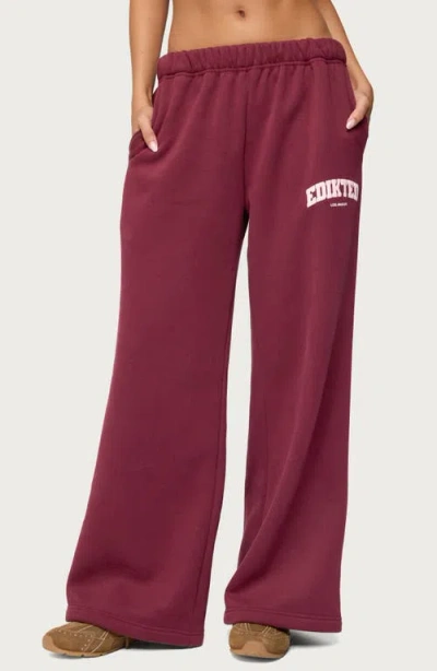 Edikted La Relaxed Fit Sweatpants In Burgundy