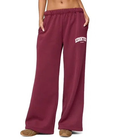 Edikted La Relaxed Fit Sweatpants In Burgundy