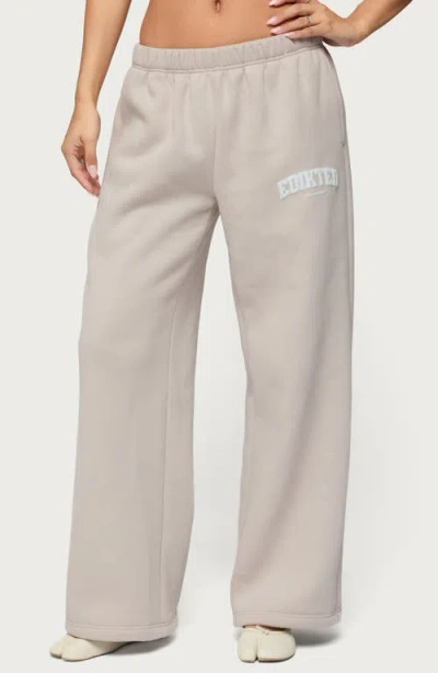 Edikted La Wide Leg Sweatpants In Neutral