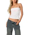 Edikted Lace Bow Detail Tube Top In White
