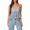 Edikted Lace Trim Babydoll Camisole In Gray