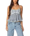 Edikted Lace Trim Babydoll Camisole In Gray