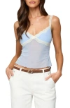 Edikted Contrast Lacey Mesh Tank Top