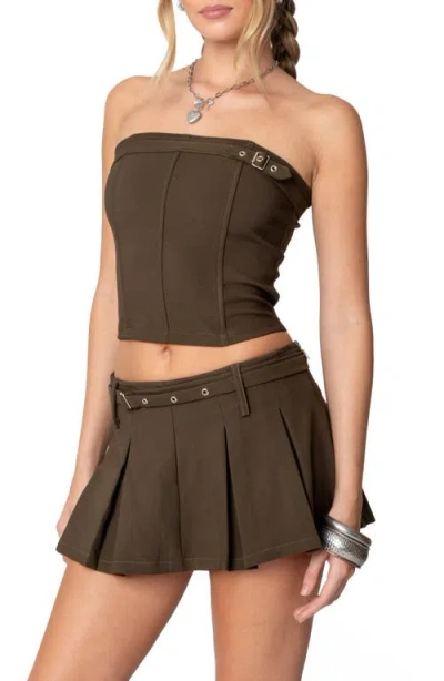 Edikted Lace Up Back Crop Corset Top