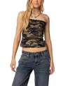 Edikted Camo Lace Trim Tube Top In Olive
