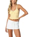 Edikted Lacy Layered Crop Camisole In Yellow