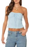 Edikted Lacey Tube Top In Light-blue