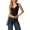 Edikted Lacy Corset Crop Top In Black