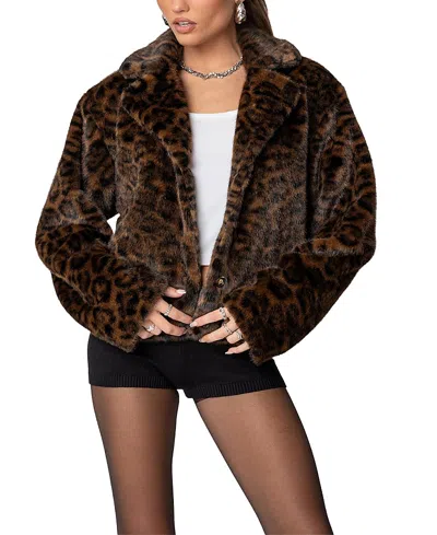 EDIKTED LADY LEOPARD JACKET