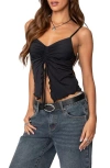 Edikted Landon Drawstring Split Front Camisole In Black