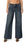 Edikted Laney Low Rise Wide Leg Jeans In Blue