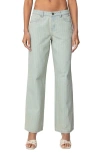Edikted Lannah Textured Low Rise Wide Leg Jeans In Mix