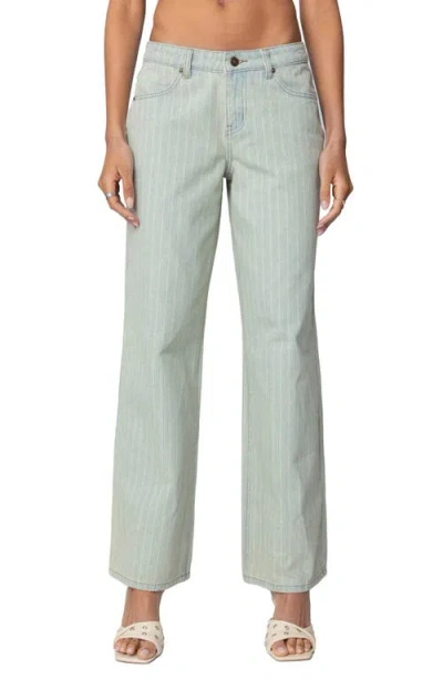 Edikted Lannah Textured Low Rise Wide Leg Jeans In Mix