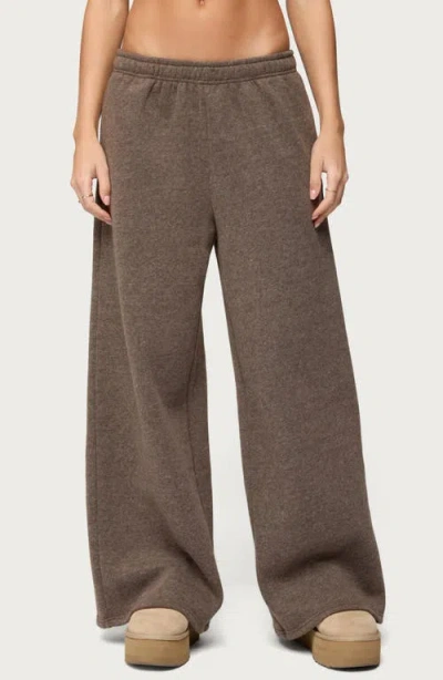 Edikted Laulie Wide Leg Sweatpants In Brown