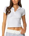Edikted Launa Crop Polo In White