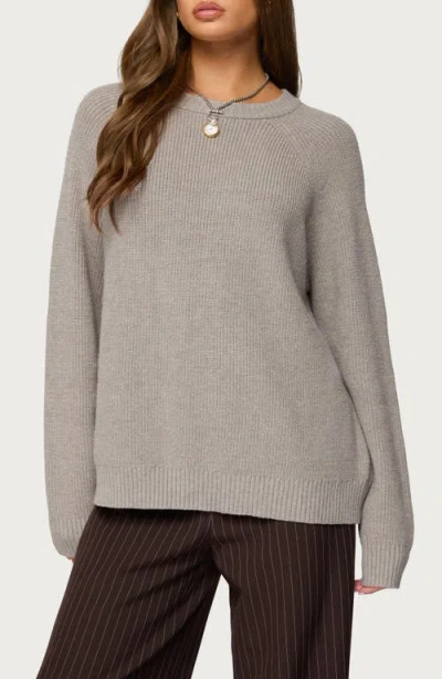 Edikted Lavonne Oversize Raglan Sweater In Gray