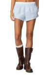 Edikted Layered Gingham Boxer Shorts In Light-blue