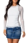 Edikted Layered Mesh Top In White