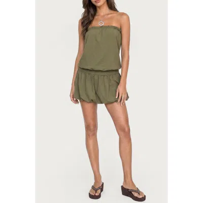 Edikted Layton Studded Strapless Bubble Minidress In Green