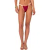Edikted Leanna Contrast String Bikini Bottoms In Burgundy