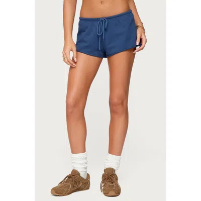 Edikted Leeroy French Terry Drawstring Shorts In Blue