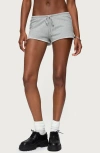 Edikted Leeroy French Terry Drawstring Shorts In Gray
