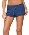 Edikted Leeroy French Terry Drawstring Shorts In Blue