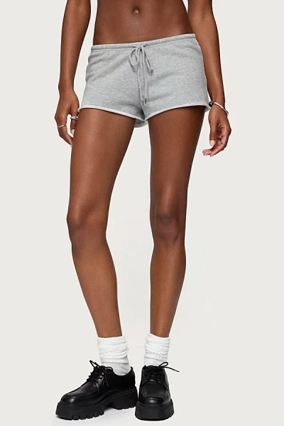 Edikted Leeroy French Terry Shorts In Gray/melange, Women's At Urban Outfitters In Blue