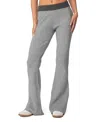 Edikted Lei Contrast Knit Flared Pants In Gray