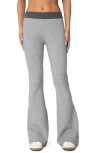 Edikted Lei Contrast Trim Flare Knit Pants In Gray