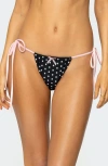 Edikted Leigh Polka Dot Side Tie Bikini Bottoms