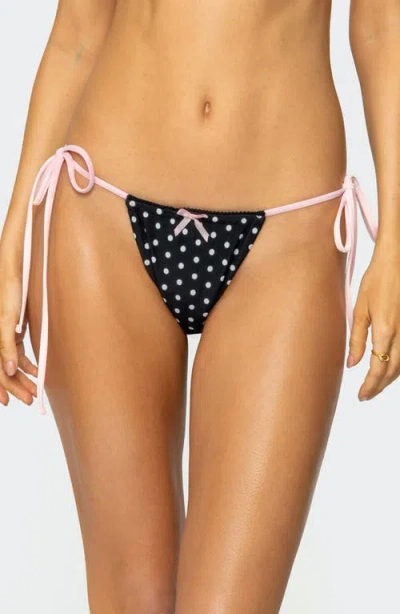 Edikted Leigh Polka Dot Side Tie Bikini Bottoms