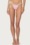 Edikted Leigh Polka Dot String Bikini Bottom In Pink/and/white, Women's At Urban Outfitters
