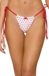 Edikted Leigh Polka Dot String Bikini Bottoms In Multi